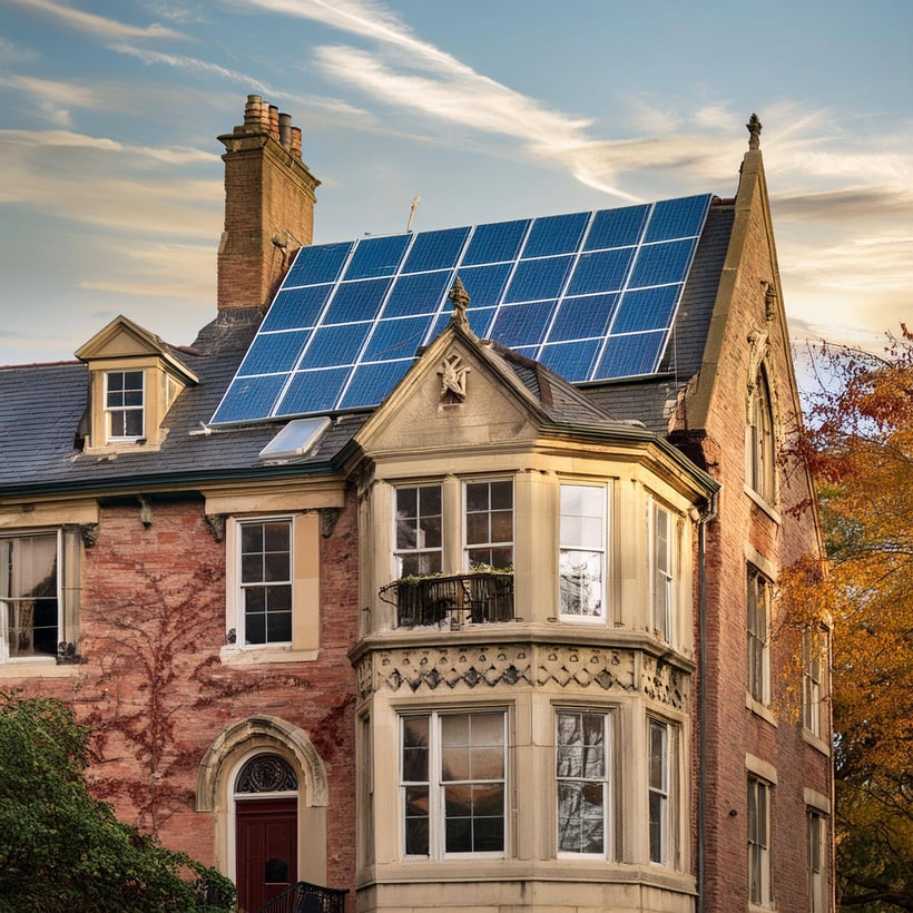 Exterior scene of a Capitol Hill home featuring integrated solar panels
