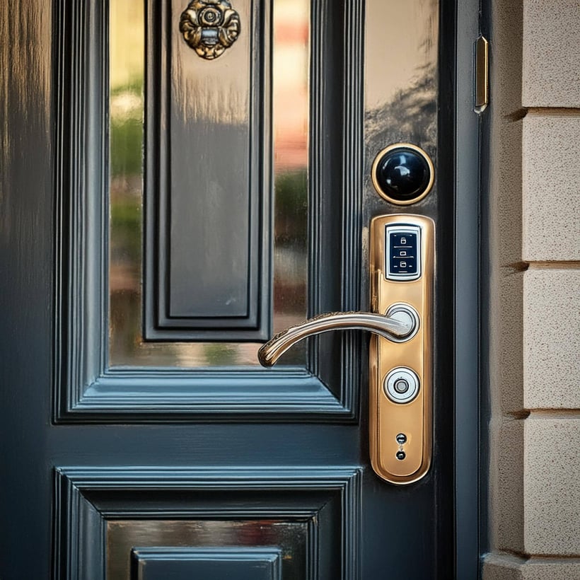 Image of a homes front entrance in Capitol Hill featuring Wi-Fi enabled smart lock